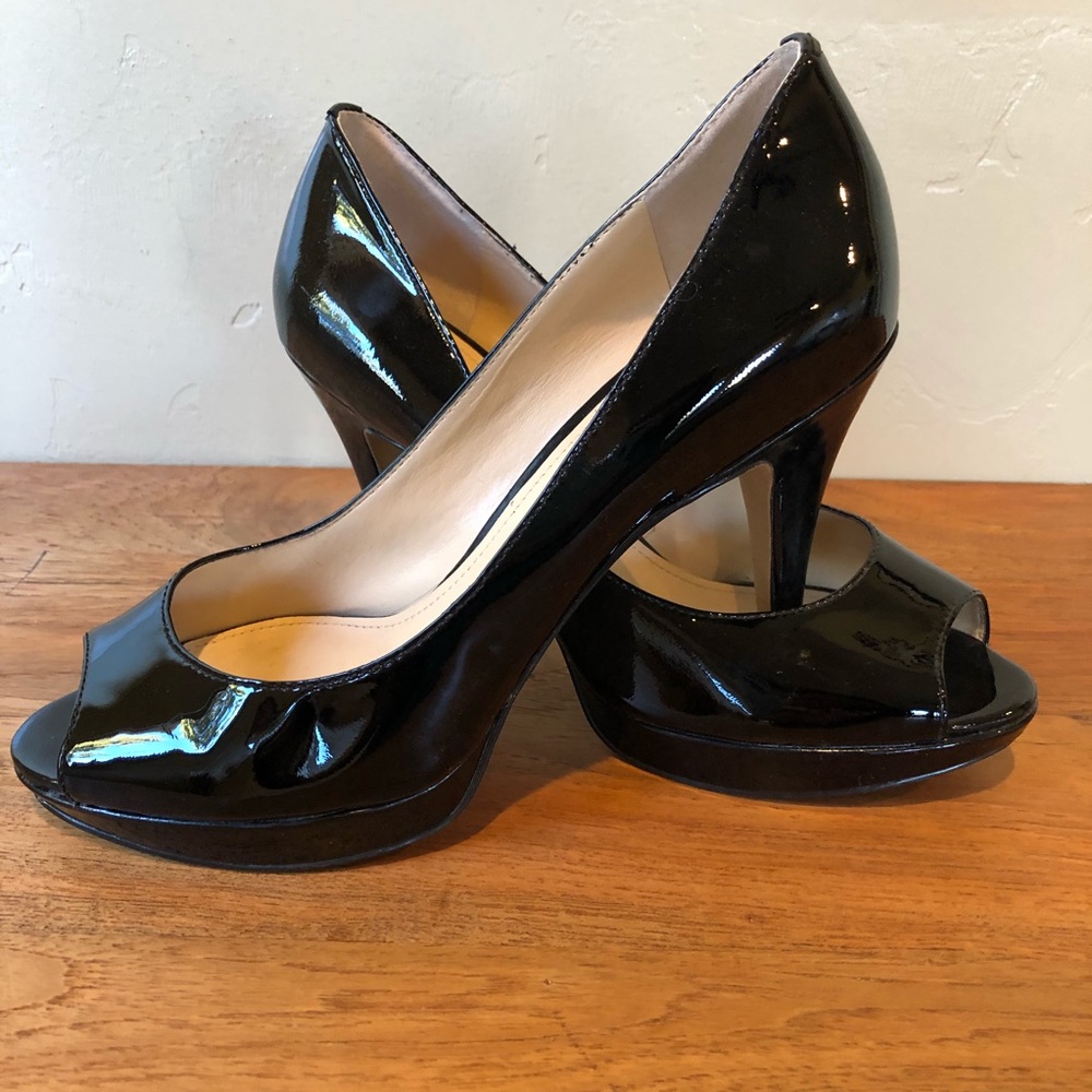 Enzo Angiolini Patent Peep-Toe Pumps